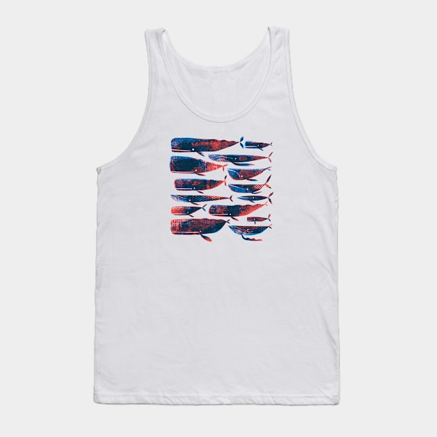 Printed whales Tank Top by Gareth Lucas